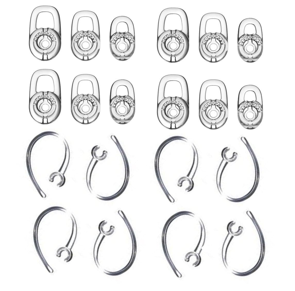 - Zotech Earbud Gel & Ear Hook for Plantronics, 12 Pcs (Small/Medium/Large) Clear Replacement Eargel & 8 Pcs Clear Ear Hook, Fit for Plantronics M155 M165 M1100 M100 M55 M28 M25 Voyager Edge