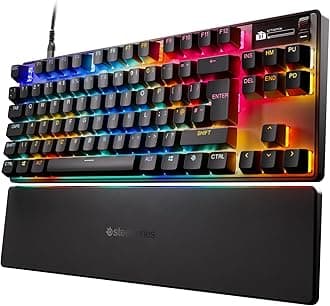 SteelSeries Apex Pro TKL Gen 3 - Gaming Keyboard - Hall Effect Switches; OmniPoint 3.0 - Adjustable Actuation - Game-Ready Presets - Rapid Trigger, Protection Mode, Rapid Tap/SOCD - English QWERTY
