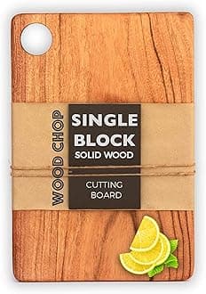Wood Chop Single-Piece Solid Acacia Wood Cutting & Chopping Board | Reversible | Natural Finish | No Dyes, No Polish or Varnish | XL | 15 × 10 × 0.5 Inch - 1 Year Warranty