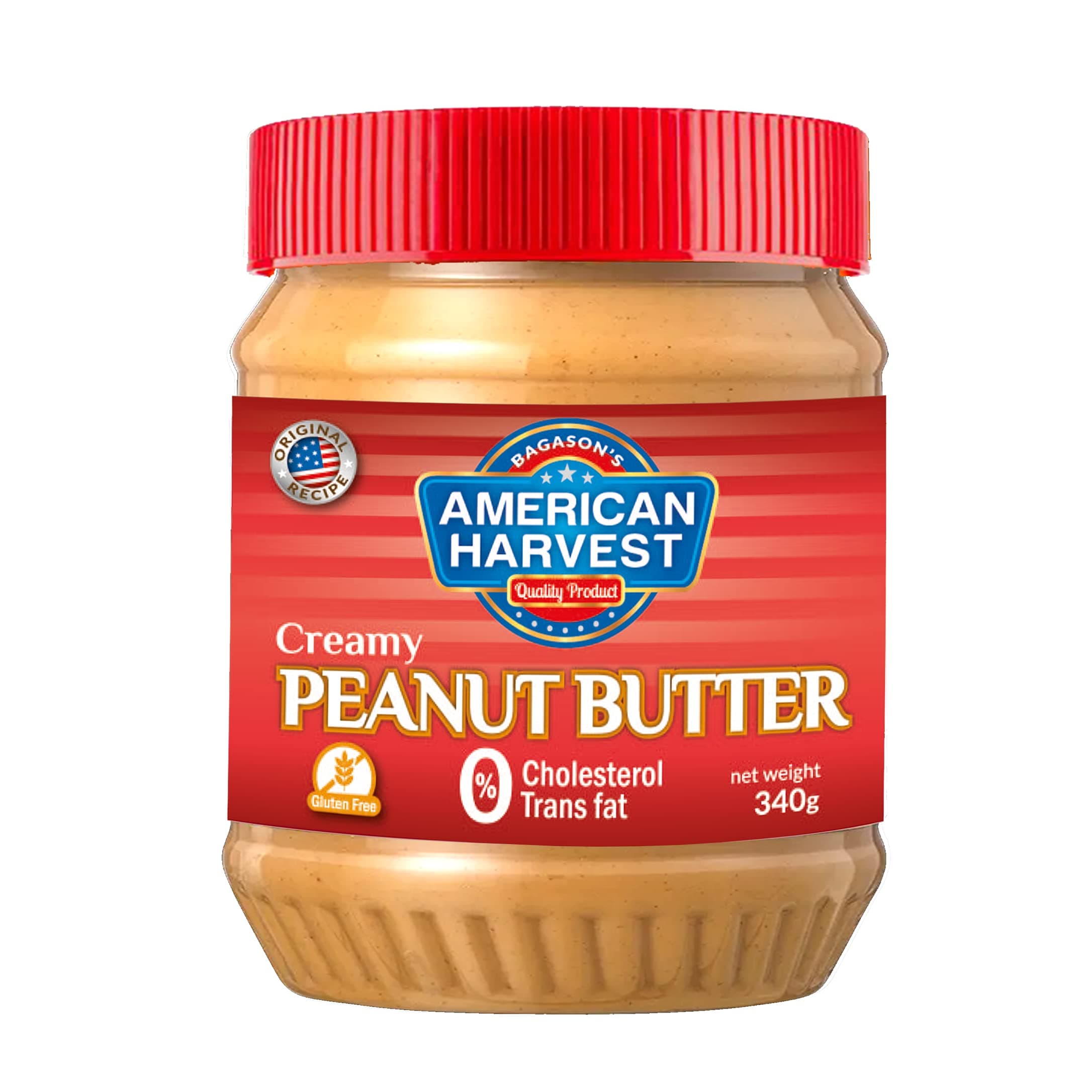 American Harvest Peanut Butter Creamy, 340 Gm | Zero Trans Fat | Zero Cholesterol | Gluten Free
