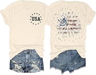 Anbech Womens Western Graphic Cowgirls Shirt Rodeo Print Tops Short Sleeve Cowboy Tops