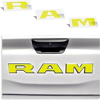 RAM Tailgate Emblem Overlay Decal Stickers 2025-2026 Ram 1500 (Color: Reflective Lemon Yellow)