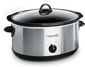 Crock-Pot 7 Quart Oval Manual Slow Cooker, Stainless Steel (SCV700-S-BR), Versatile Cookware for Large Families or Entertaining