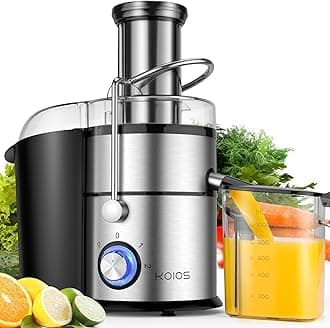 KOIOS Centrifugal Juicer Machines, Juice Extractor with Big Mouth 3” Feed Chute, 304 Stainless-steel Fliter, Juicer 2020, High Juice yield, Easy to Clean&100% BPA-Free