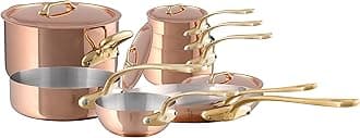 Mauviel M'Heritage M200B 2mm Polished Copper & Stainless Steel 12-Piece Cookware Set With Bronze Handles, Made In France