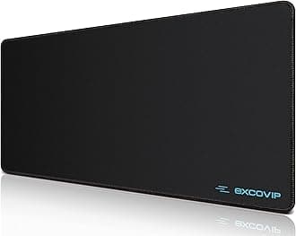 EXCOVIP Gaming Mouse Pad XL, Extended Table Mat Desk Pad For Computer & Laptop Keyboard Accessories Rubber Mice Pads Non-Slip Black Stitched Edges -23.5x11.6"