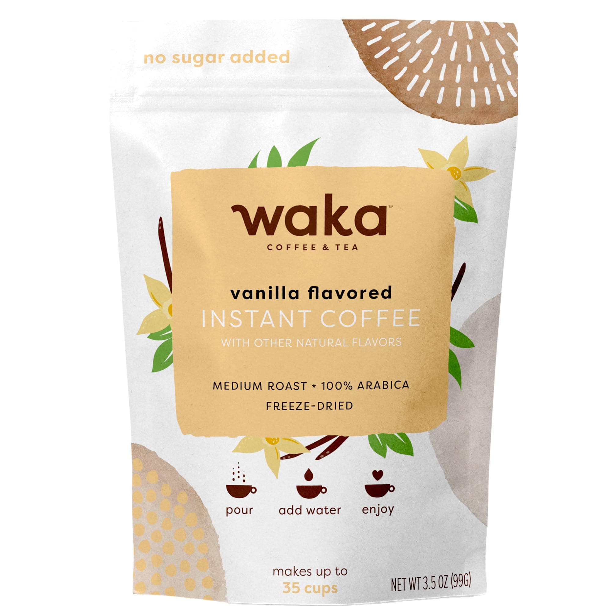 Waka Quality Instant Coffee, Vanilla Flavored, 35 Servings