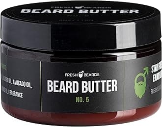 Fresh Beads No. 5 Beard Butter - Tea Tree Oil & Fresh Cut Lemon Fragrance - Men's Scented Conditioner"; "Soothing Anti-Itch Moisturizer & Softener for Healthy Beard Growth