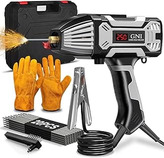 GNI 250A Welding Machine Handheld, Portable Welder Machine 110V with Toolbox, 20PCS Rods Stick Welder for 1/16"-1/8" Rod, IGBT Inverter LCD Digital Display Hand Held Welder with Arc Force Anti-stick