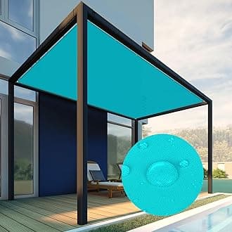 Patio Paradise 8' x 21' Waterproof Sun Shade Sail Rectangle Shade Cloth with Grommets, 260 GSM Patio Canopy Awning 95% UV Block for Backyard Deck Pergola Replacement Cover, Turquoise, Customized