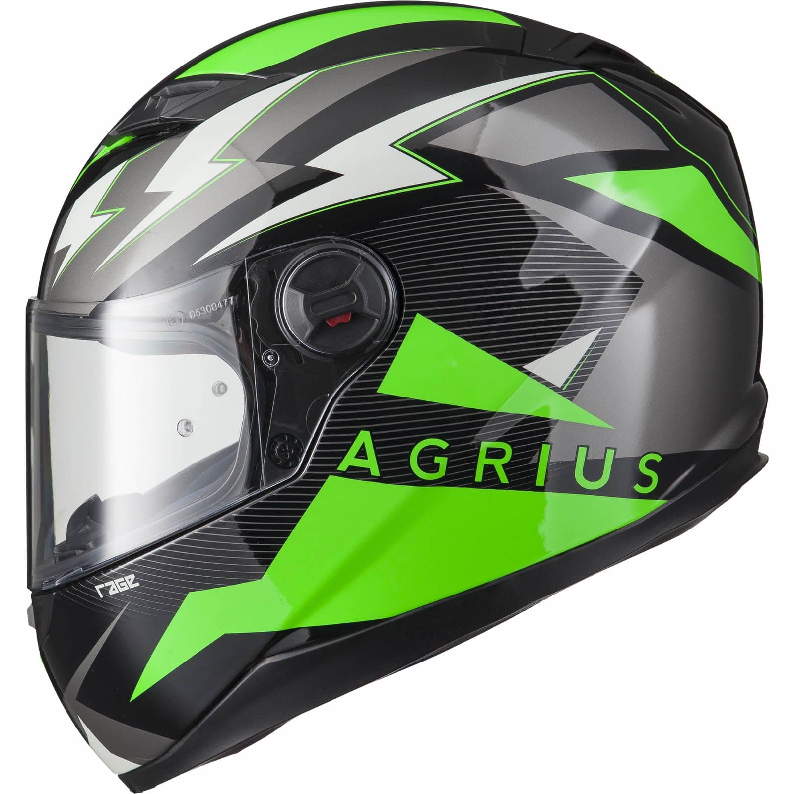 Rage Voltage Motorcycle Helmet M Gloss Black/Green