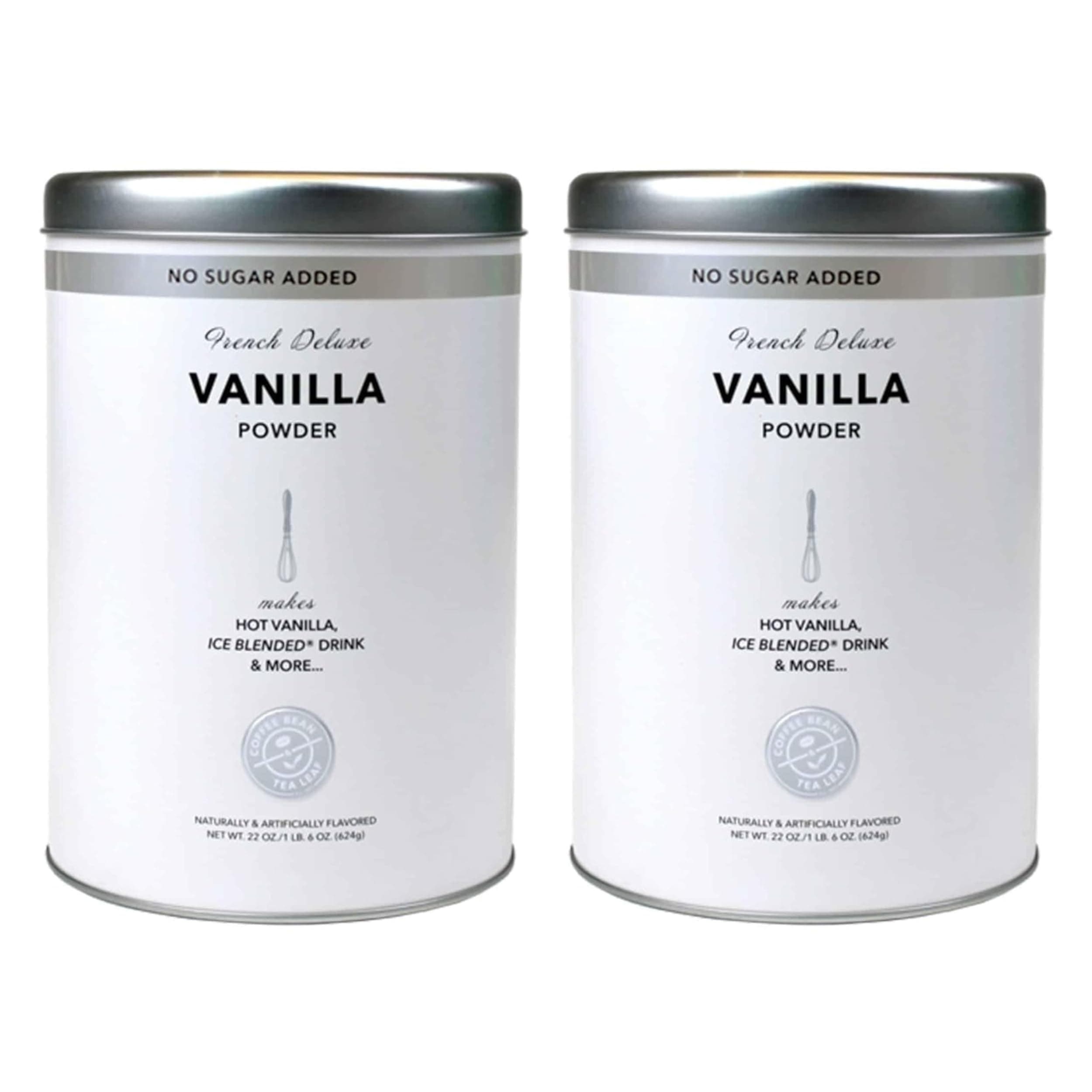 The Coffee Bean & Tea Leaf, Vanilla (No Suger Added) Creamer for Coffee, Lattes, Smoothies, Drinks, Baking, 22oz tin, 2 pack