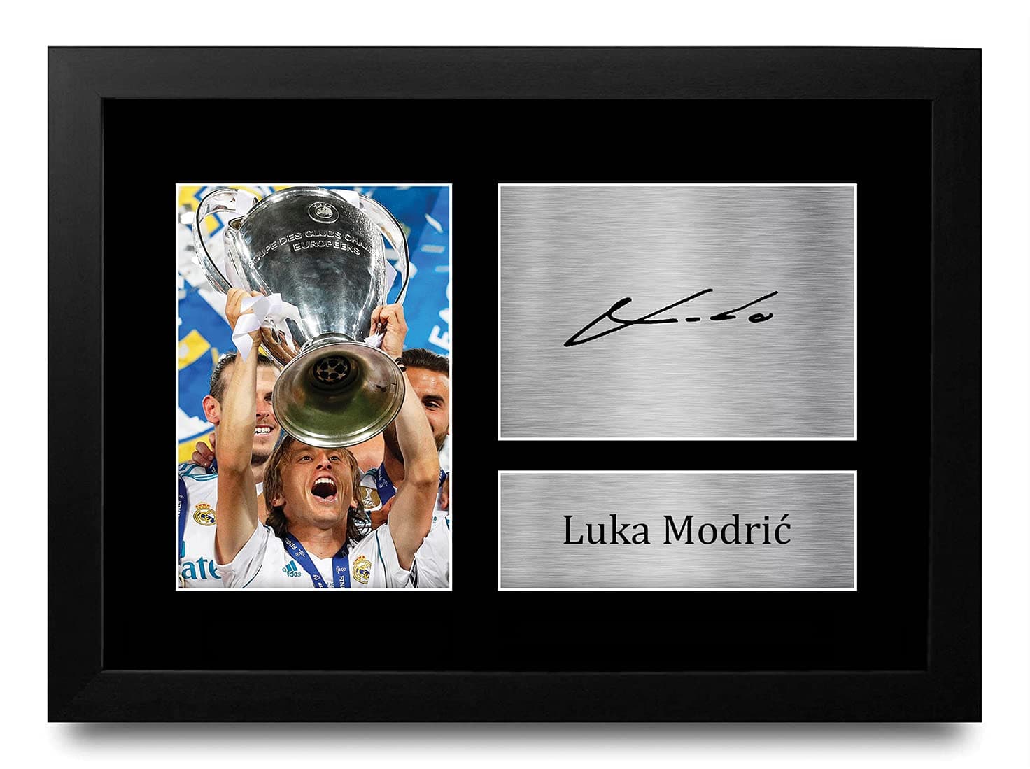 HWC Trading Luka Modric Gift Signed FRAMED A4 Printed Autograph Real Madrid Gifts Photo Display
