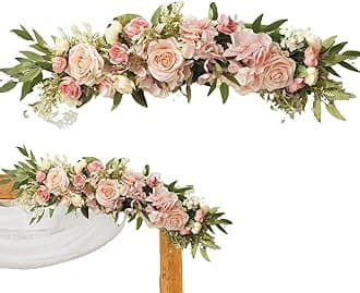 Wedding Arch Flowers For Ceremony - Rustic Wedding Flowers,Artificial Floral Swag Greenery Leaves Flower For Door Window Home Decoration