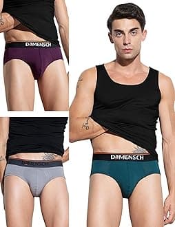 DAMENSCH Deo-Cotton Solid Underwear for Men Combo Breathable Inner Cotton Briefs Pack No-Marks Waistband Moisture Wicking
