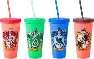 Harry Potter House Crests 4 pack Color Change Plastic Tumblers