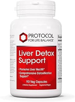 PROTOCOL FOR LIFE BALANCE Liver Detox Support* - Liver Cleanse Detox* - Glutathione Supplement - Milk Thistle & Methionine - Dairy Free & Vegan - 90 Veg Capsules