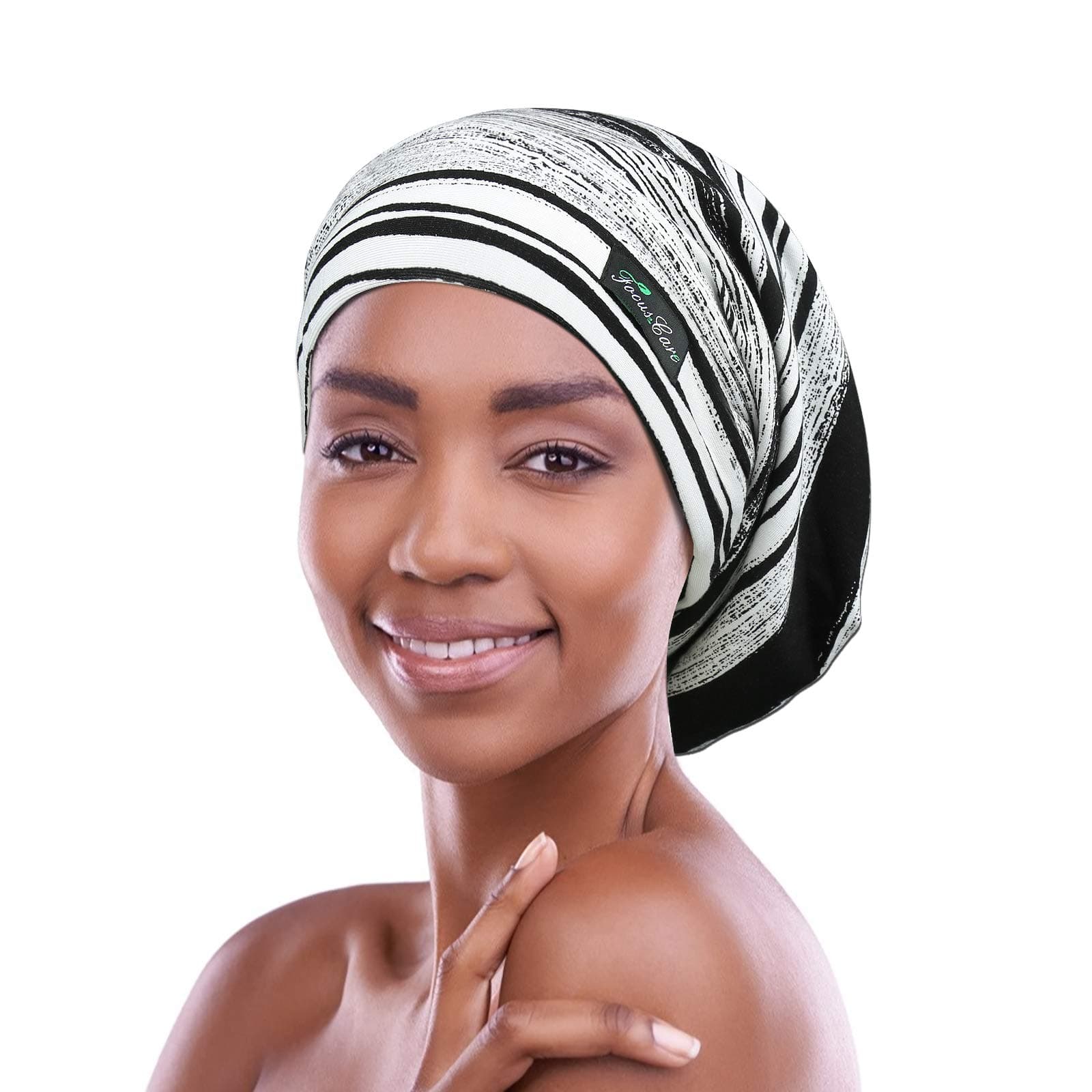 Adjustable Satin Lined Sleep Cap for Dreadlocks Curly Hair Large Head-Stay On Overnight