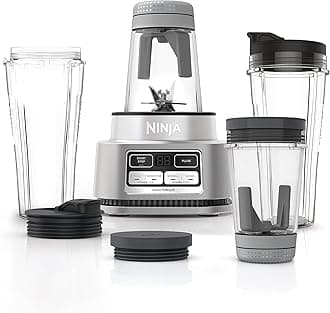 Foodi Power Nutri Blender 2-in-1, Blend Smoothie Bowls, Thick Spreads & Frozen Drinks, Automatic Programs, 700ml Cup & 400ml Bowl with with Power Paddle, 1100W, Silver, CB102ME, 2 Years Warranty