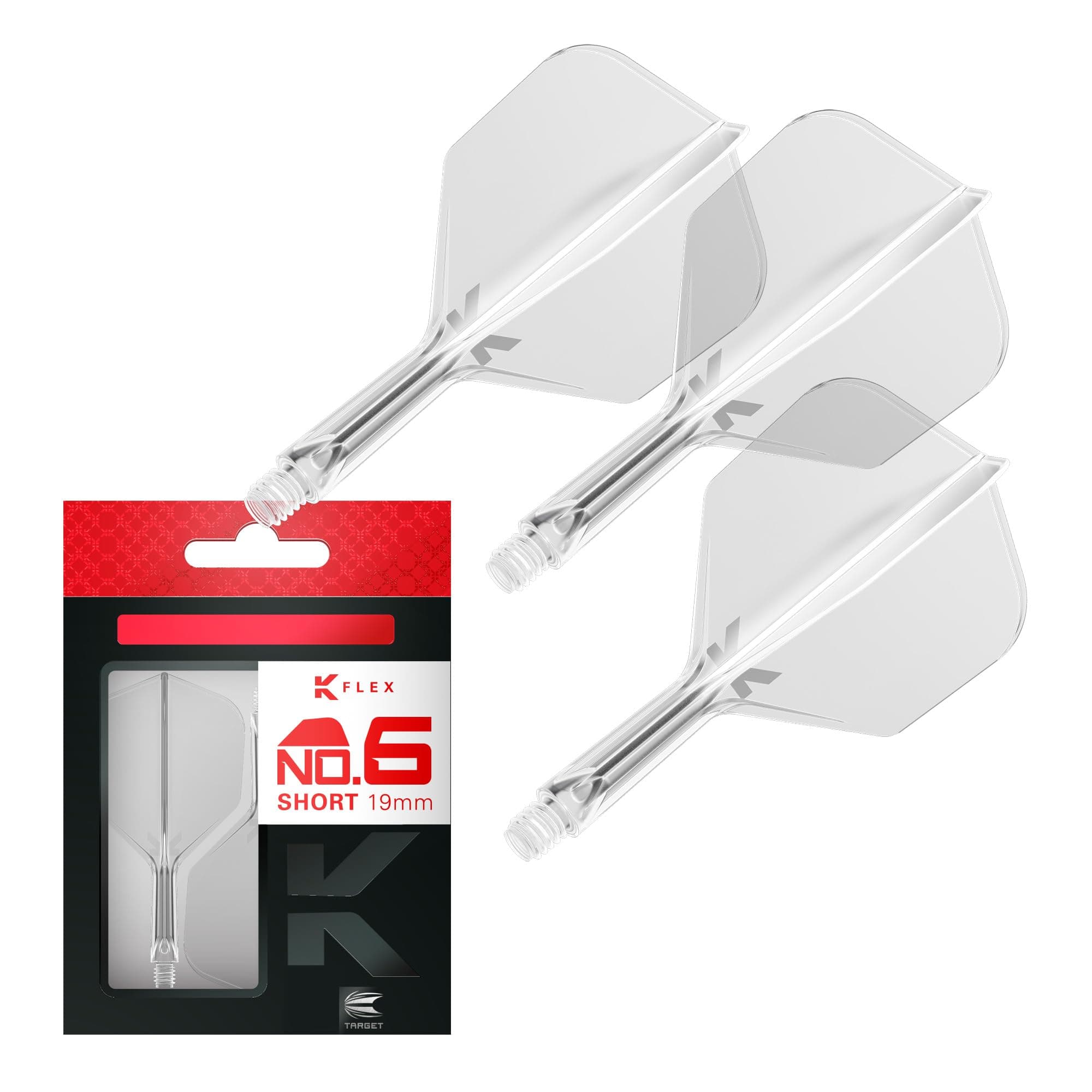 Target Darts K Flex Integrated Dart Flights And Shafts, No.6 | Pack Of 3 K-Flex - No6, Kflex All In One Moulded Dart Flight & Stem Lengths: Short, Intermediate & Medium | Professional Dart Accessories