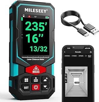 Laser Measurement Tool, MiLESEEY 330Ft Multifunctional Laser Measure with 2.4" Color Backlit Display, Rechargeable Laser Distance Meter with Angle Sensor, m/cm/mm/in/ft+in Measurement Unit