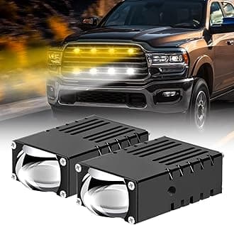 Super Bright Driving Lights, Mini Projector Fog Lights for Car/Truck/Offroad/UTV/ATV/Motorcycle, Slim LED Bar, Hi-Lo Beam, White/Yellow