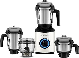 Zenova Mixer Grinder | Unique Coarse Mode for Silbatta-like Texture | Intelligent BLDC Motor | Safety Features | 4 Jars including Chopper | Hands-Free Operation | Pearl White