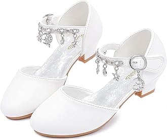 Girls Dress Shoes Princess Crystal High Heels Closed Toe Party Wedding Flower Girls Shoes Toddler Little Big Kid