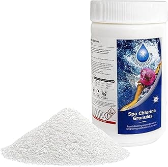 1 Kg Stabilised Chlorine Granules for Hot Tubs, Spas, Swimming Pools, Fast Dissolving for Rapid Water Disinfecting, Cleaning and Pool Water Treatment