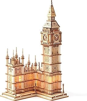 Rolife 3D Wooden Puzzles Big Ben Craft Model Kits for Adults to Build Birthday Gift for Family and Friends