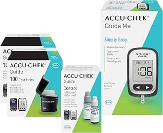 Accu-Chek Guide Me Glucose Monitor Kit for Diabetic Blood Sugar Testing: Guide Me Meter, 200 Guide Test Strips, and Control Solution