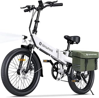 - isinwheel U5 Pro E Bike for Adults Electric Bike with Front Suspension, 48V 500W Folding Ebikes for Adults, Aluminum Frame, 7 Speed Gear, 20mph Foldable Electric Bicycles, 20" Fat Tire Ebike