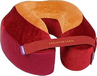 Cabeau Evolution Earth Memory Foam Travel Neck Pillow The Best Travel Pillow with 360° Head, Neck and Chin Support (Fire)