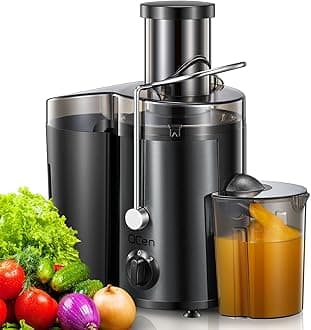 Juicer Machine, 500W Centrifugal Juicer Extractor with Wide Mouth 3” Feed Chute for Fruit Vegetable, Easy to Clean, Stainless Steel, BPA-free (Metallic Black)