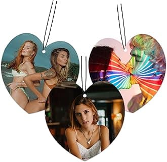 Personalised Car Air Freshener with Double Sided,Custom Printed Photo/Text,19 Kinds Scents Air Freshener for Car,Wardrobe,Bathroom,Hanging Ornaments,Long Lasting Fragrance (Love)