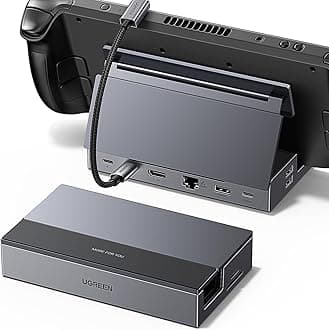 UGREEN Steam Deck Dock 9-in-1 USB C Docking Station with Foldable Stand, 4K@60Hz HDMI, Gigabit Ethernet, PD 100W, 10Gbps USB A&C 3.2, TF/SD Compatible with iPhone 17, Steam Deck OLED, Rog Ally,etc