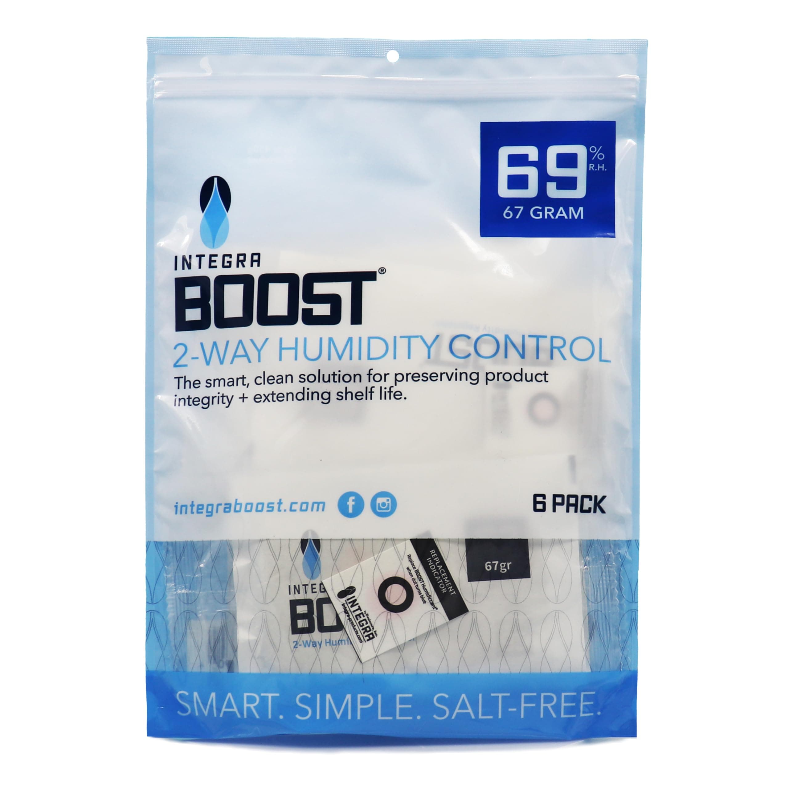 RH 2-Way Humidity Control, 69 Percent, 67 Gram (Pack of 6)