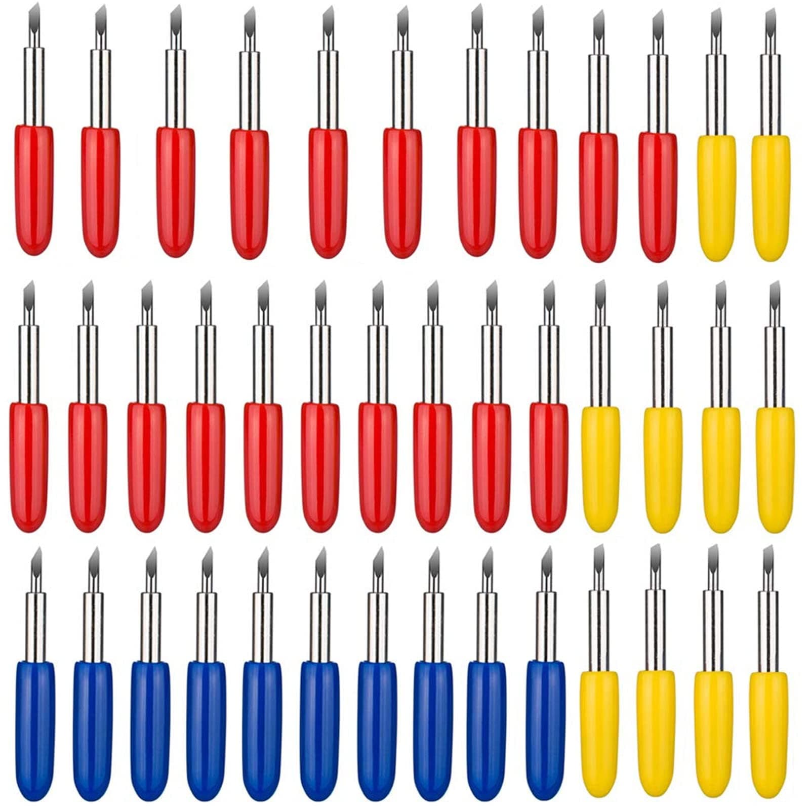 40PCS Blades for Explore Air 2/Air 3/Make 3/Maker 20PCS 45° Fine Point Blade +10PCS 60° Deep Cut +10PCS 30° Shallow Cut Fabric Cards Paper Vinyl Knife Cutting Blade for Replacement