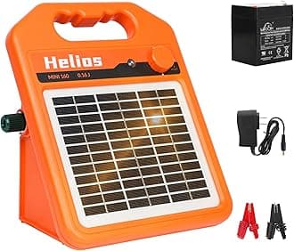 MINI160 2 Miles Solar Fence Charger, 0.16 Joule Solar Electric Fence Charger for Livestock, Pigs, Horses, Cattle Sheep, Solar Powered Electric Fence with Day or Night Mode, Easy Installation