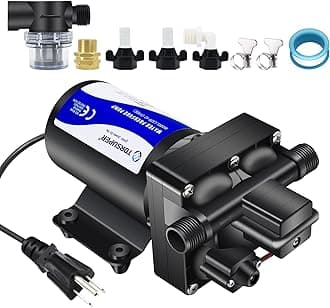 - Water Pressure Booster Pump, 110V AC Water Diaphragm Pump, 5.5GPM 75PSI with Power Plug, Self Priming RV Water Pump for Home Kitchen Bathroom RV Marine Yacht Garden Hose Black