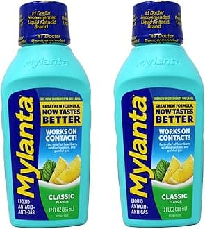 Mylanta Antacid and Gas Relief, Maximum Strength Formula, Classic Flavor, 12 Fluid Ounce (Pack of 2)