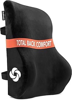 SAMSONITE, [Mid-Low] Back Support Lumbar Pillow for Office Chair or Car Seat, [HIGH GRADE - MEMORY FOAM], Boost your Back Comfort Zone, Versatile Use Supportive Cushion with Soft Plush Cover