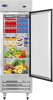 27" W Commercial Refrigerator Single Door 19 Cu.ft Commercial Fridge Fan cooling Stainless Steel Reach-in Refrigerator with Digital Thermostat for Restaurant, Bar, Commercial Use, etc
