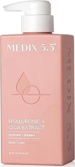 Medix 5.5 Hyaluronic Acid + Vitamin E Cream Body Lotion & Face Moisturizer | Hydrating Dry Skin Firming Lotion Minimizes Look Of Wrinkles, Stretch Marks, & Crepey Skin | Skin Care Products | 15 Fl Oz