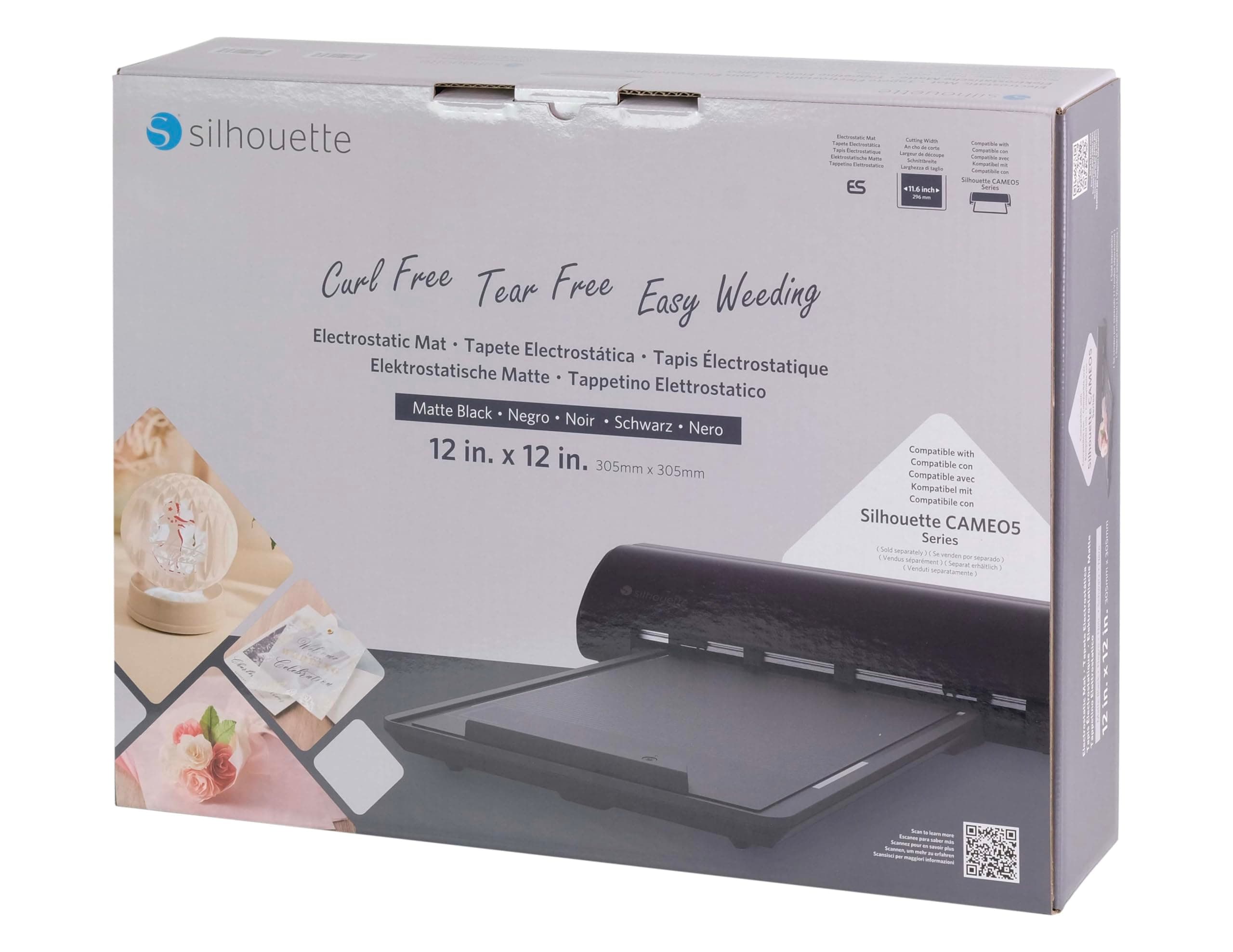 Silhouette America Electrostatic Cutting Mat for use with Cameo 5 and Cameo 5 Plus models - 12 x 12 (Matte Black)