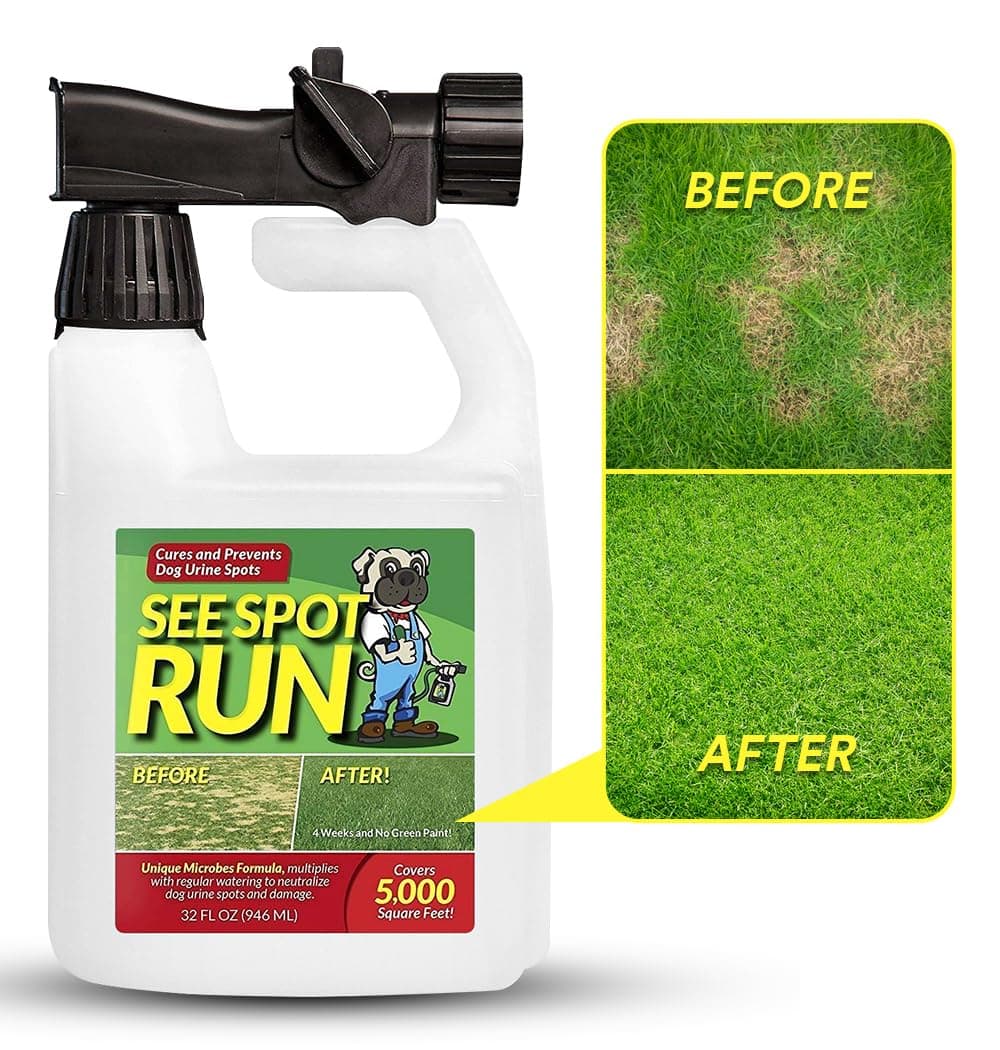 See Spot Run Lawn Protection Concentrate – 32 fl oz – Covers 5,000 Sq Ft – Hose-End Attachment – Grass & Lawn Saver & Supports Healthy Soil – Safe for Pets