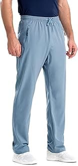 Clothin Mens Workout Athletic Pants Elastic-Waist Drawstring Pants for Sport Exercise Travel,Quick-Dry,Stretchy