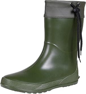 Women's Mid Calf Rain Boots Collar Muck Boots Ultra Lightweight Portable Garden Shoes