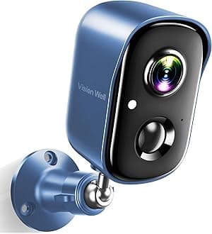 VISION WELL Security Cameras Wireless Outdoor, 2K Battery Powered AI Motion Detection Spotlight Siren Alarm WiFi Surveillance Indoor Home Camera, Color Night 2-Way Talk, Waterproof, Cloud/SD Storage