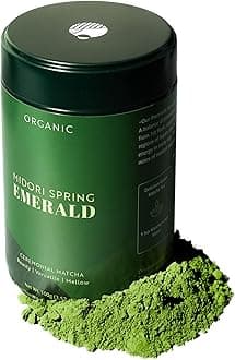 Midori SpringEMERALD - Organic Ceremonial Matcha, Chef's Choice! Quality Japanese Matcha Powder For Drinks, Baking and Tea Brew - Organic, Kosher, Vegan (100g)Soil AssociationSoil AssociationSoil Association